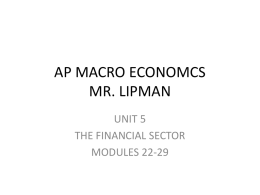 AP MACRO ECONOMCS MR. LIPMAN