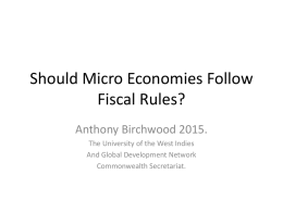 Should Micro Economies Follow Fiscal Rules?