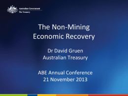 The Non-Mining Economic Recovey