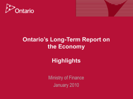 Ontario’s Long-Term Report on the Economy