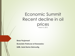 Economic SummitRecent decline in oil pricesMarch 6, 2015