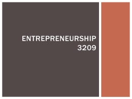 Entrepreneurship 3209
