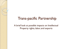 Trans-pacific Partnership - International Trade Relations