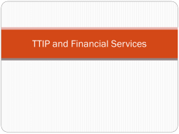 TTIP and Financial Services - International Trade Relations