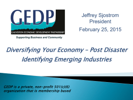 Diversifying Your Economy – Post Disaster