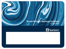 TITLE SLIDE OPTION 1 - The South African Savings Institute