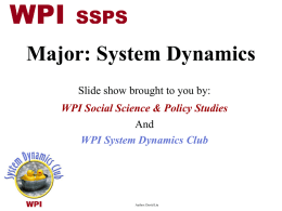 Short Presentation About System Dynamics