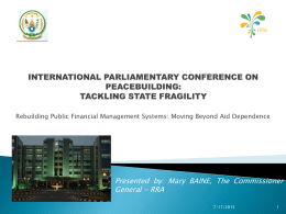 INTERNATIONAL PARLIAMENTARY CONFERENCE ON …