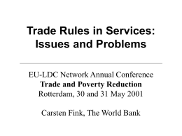 Trade Rules in Services: Issues and Problems - EU-LDC