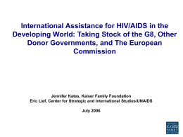 International Assistance for HIV/AIDS in the Developing