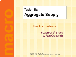 Mankiw 5/e Chapter 13: Aggregate Supply - CERGE-EI