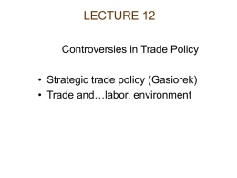 Trade Policy & Imperfect Competition