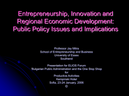 An Introduction to Entrepreneurship and Public Policy