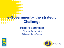 e-Government – the strategic challenge
