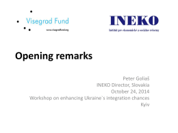 Opening remarks: Workshop on “Enhancing Ukraine`s