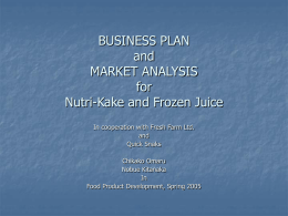 BUSINESS PLAN and MARKET ANALYSIS