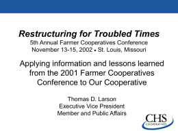 Restructuring for Troubled Times 5th Annual Farmer