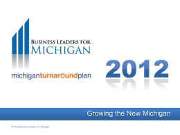 2010 Work Plan - Business Leaders for Michigan