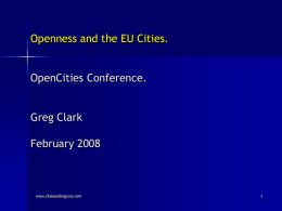 Eurocities EDF, Glasgow. City Competitiveness: Investment