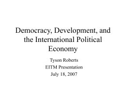 Democracy, Development, and the International Political