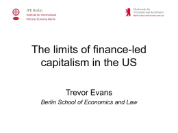 The limits of finance led capitalism in the US