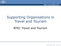 ###Supporting Organisations in Travel and Tourism