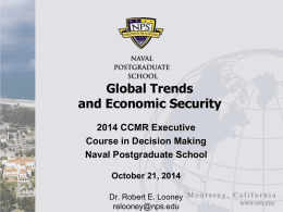 Security Scenarios And The Global Economy