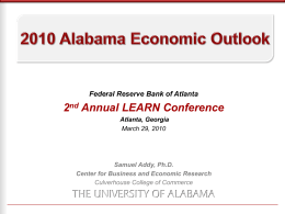 Economic Outlook for Alabama and the US