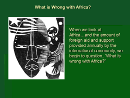 What is Wrong with Africa? - Limestone District School Board