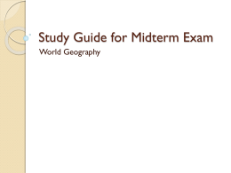 Study Guide for Midterm Exam