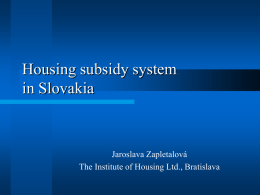 Housing subsidy system in Slovakia