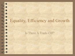 Equality, Efficiency and Growth