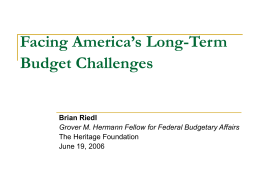 Facing America’s Long-Term Budget Challenges