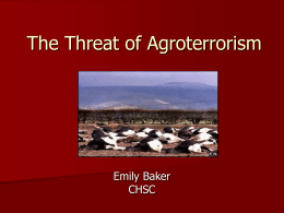 The Threat of Agroterrorism