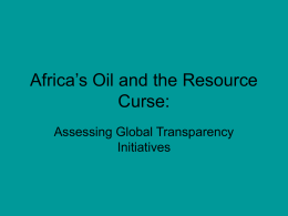 Africa’s Oil and the Resource Curse: