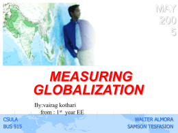 MEASURING GLOBALIZATION