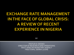 EXCHANGE RAATE MANAGEMENT IN THE FACE OF GLOBAL …