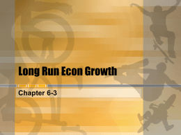 Long Run Econ Growth