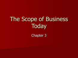 The Scope of Business Today - University of Hawaii at Hilo