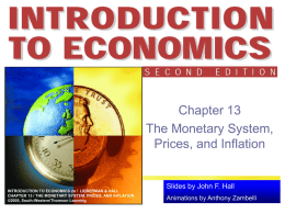 Chapter 13 - The Monetary System, Prices, and Inflation