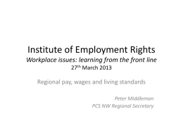 Institute of Employment Rights 27th March 2013