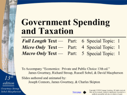 Government Spending and Taxation