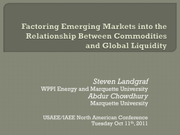 Factoring Emerging Markets into the Relationship Between