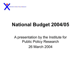 The 2002/03 Budget
