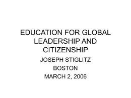 EDUCATION FOR GLOBAL LEADERSHIP AND CITIZENSHIP