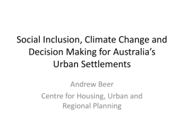 Social Inclusion, Climate Change and Decision Making for