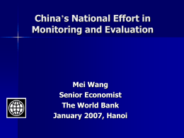 Chinese Context and the Monitoring and Evaluation