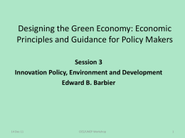 Designing the Green Economy: Economic Principles and