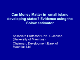 Can Money Matter in small island developing states