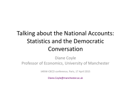 Talking about the National Accounts: Statistics and the
